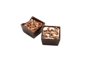 exclusive collection chocolate sweets isolated on the white