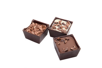 exclusive collection chocolate sweets isolated on the white