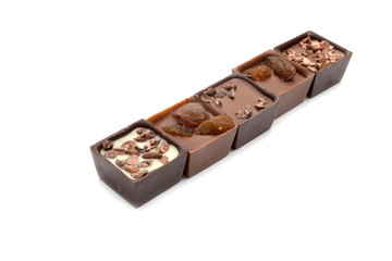 exclusive collection chocolate sweets isolated on the white