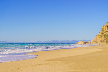 Fototapeta na wymiar Kathisma beach in Lefkas Greece