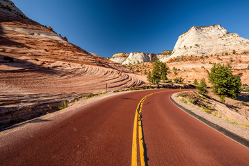 Empty scenic highway in Utah