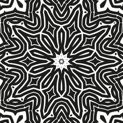 Abstract seamless black and white pattern from flowing lines. Dynamic background maze. Graphic pattern for the ceiling, floor and walls.