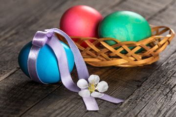 Obraz na płótnie Canvas Colorful festive easter eggs