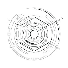 Interface Futuristic Sketch Vector Illustration