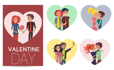 Happy Couples in Love Pair of Boys Girls Set Frame