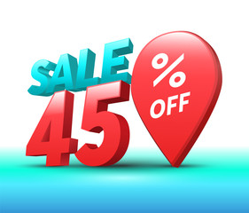 Sale banner 3D style.