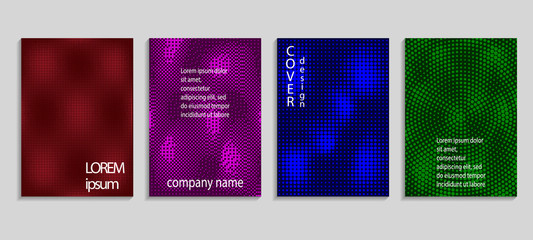 Obraz na płótnie Canvas Minimal abstract vector halftone covers design. Future geometric template. Vector templates for placards, banners, flyers, presentations and reports