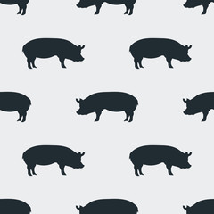 Icono plano patron con cerdo sobre fondo gris