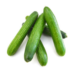 fresh cucumbers isolated on white