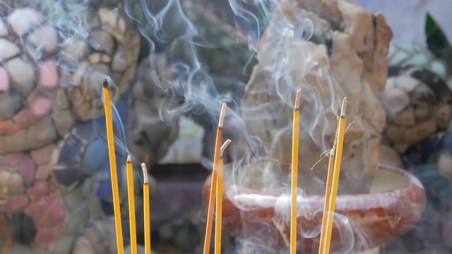 Incense burning, Hoi An, Vietnam in 4k
