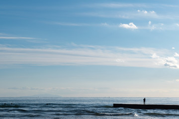 防波堤と海