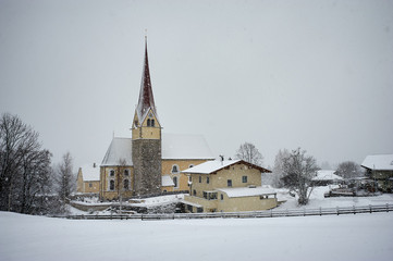 Fototapeta na wymiar Church over the Achensee, AUSTRIA/Achensee
