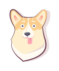 Emoticon Dog Surprised Icon Vector Illustration