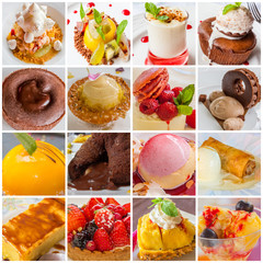 collage de desserts
