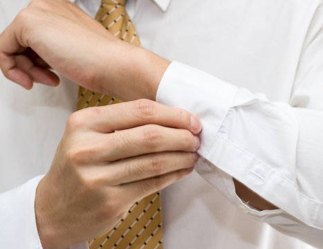 Business Man Cuff Links In Morning