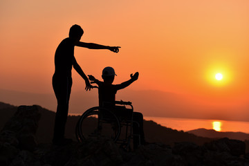 Fototapeta na wymiar spiritual support beside people with disabilities