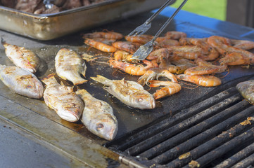 cooking seafood for lunch