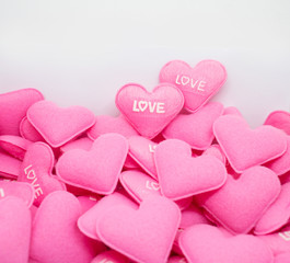 Fototapeta premium pastel pink heart sweet love with white.background
