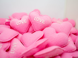 pastel pink heart sweet love with white.background