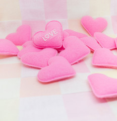 Obraz na płótnie Canvas pastel pink heart on sweet love.background