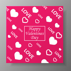 Happy Valentines Day card . Vector Illustration