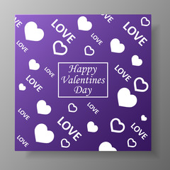 Happy Valentines Day card . Vector Illustration.