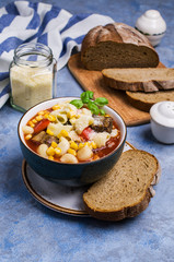 Traditional Italian soup with pasta