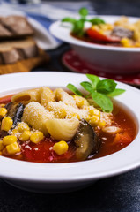 Traditional Italian soup with pasta