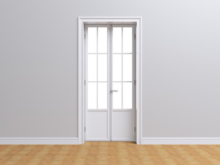 Fototapeta premium Vintage blank window inside room. 3d illustration