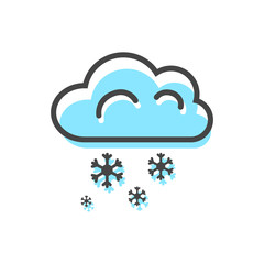 Cloud Snowflakes Christmas Vector Illustration