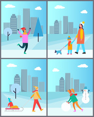 People Halving Fun Outdoors, Mother Carrying Child