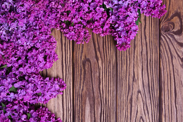 lilac flowers on a old wood