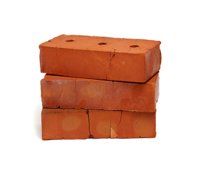 Stack of old red bricks