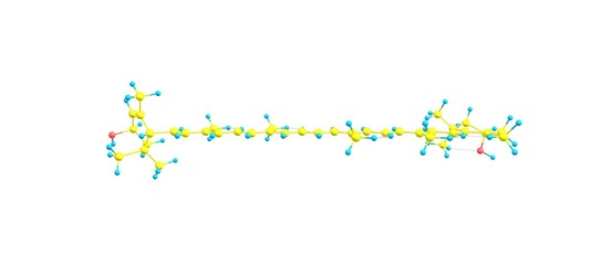 Lutein molecular structure isolated on white