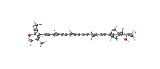 Lutein molecular structure isolated on white