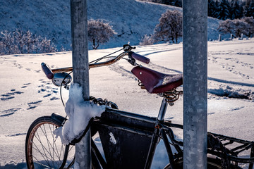 bike in the snow