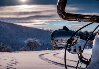 bike in the snow