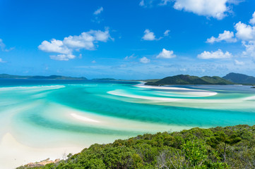 Beautiful tropical lagoon with sandy beach aerial landscape