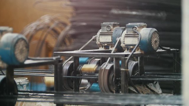 Rotated chain gear - part of industrial machinery - manufacturing
