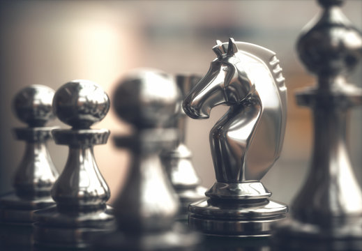Chess Pieces. Pieces of chess game, image with shallow depth of field.