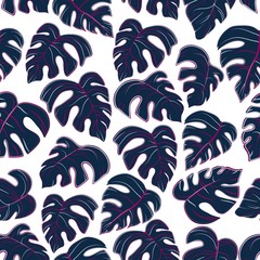 pattern of colored palm leaves on white background