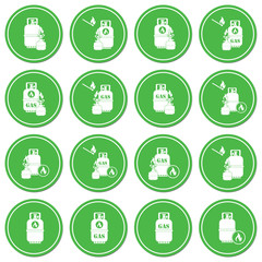 Set of camping stove and gas bottle icons