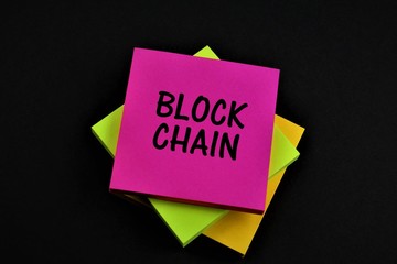 An concept Image of a Block chain logo with copy space