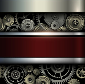Background metallic with technology metal gears