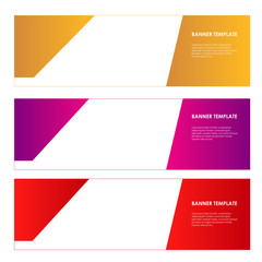 set of sticker banner template isolated on white background