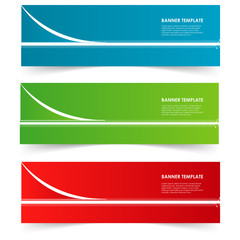 set of sticker banner template isolated on white background