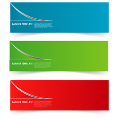 set of sticker banner template isolated on white background