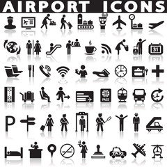 Airport icons set.
