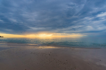 Sunset on a beach nature background