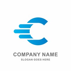 Monogram Letter C Infinity Circle Digital Link Connection Technology Computer Business Company Stock Vector Logo Design Template